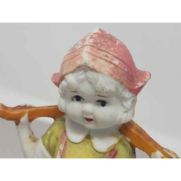 Lot of 2 Vintage‎ 1930s Japan Bisque Milk Maid Girl and Boy Figurines - Picture 8 of 10